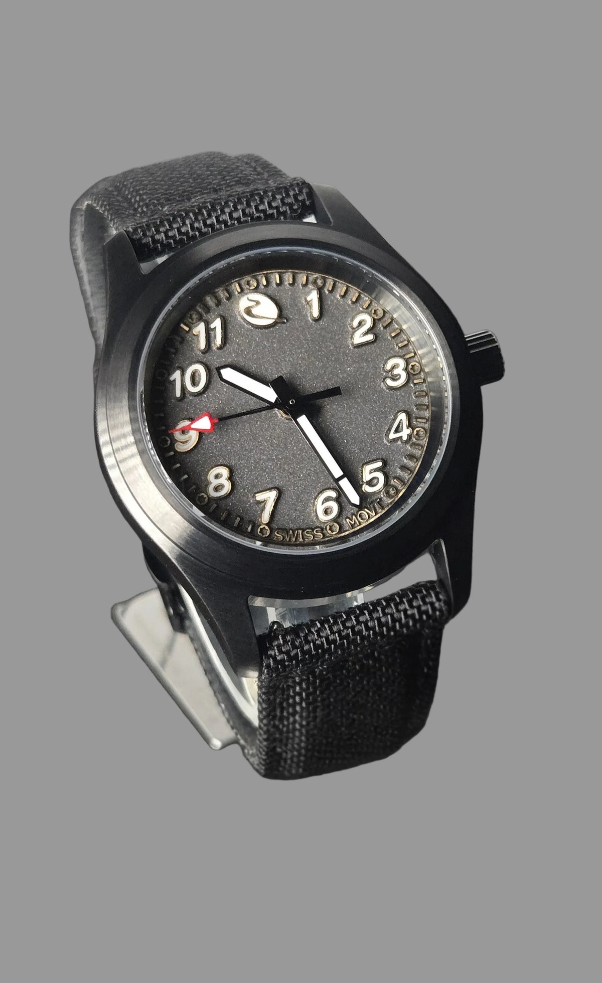 Bearing is built as a compact modern instrument watch, combining strong legibility with the material depth and hand-finished character that define Beck Watch Co. Graphite Matte uses a black PVD finish that gives the same case architecture a darker, more technical character. 