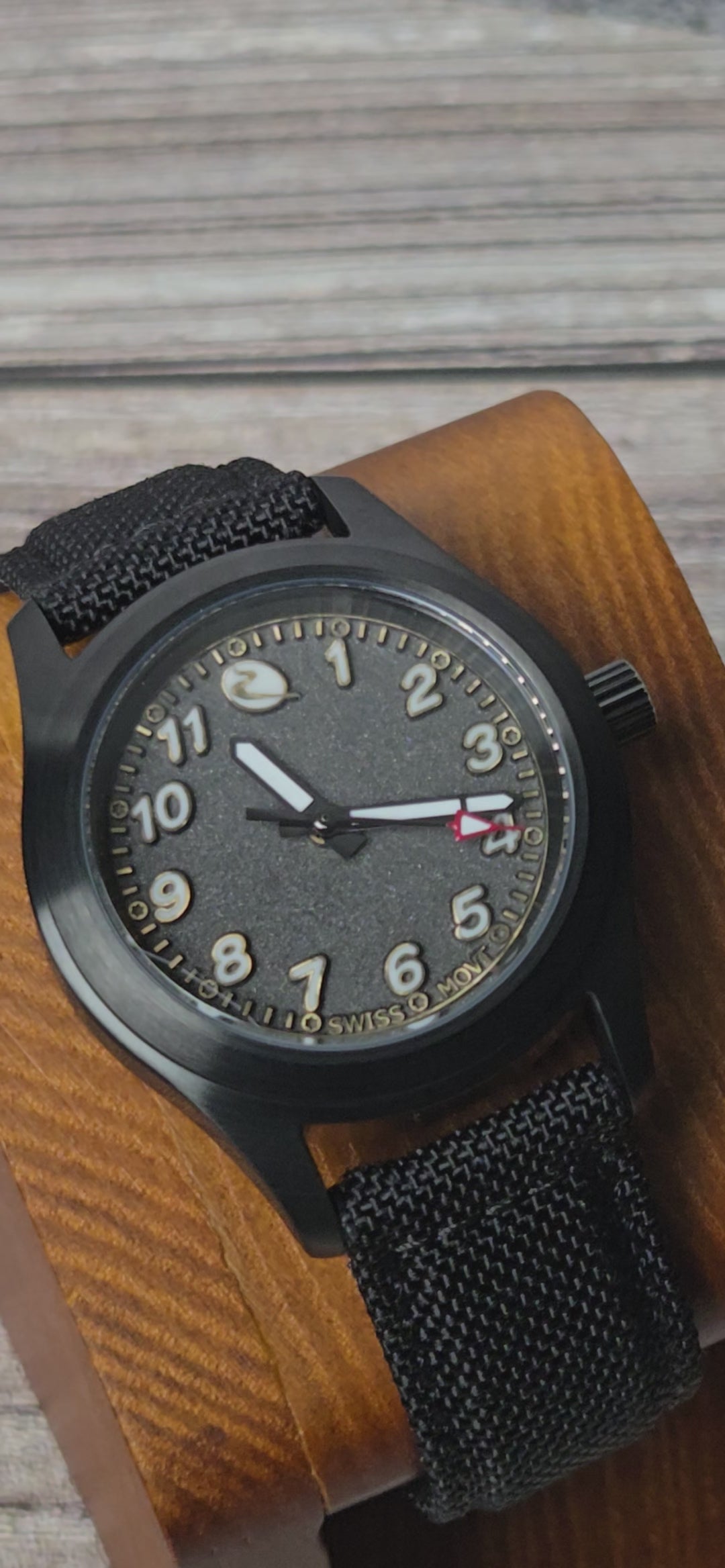 Bearing is built as a compact modern instrument watch, combining strong legibility with the material depth and hand-finished character that define Beck Watch Co. Graphite Matte uses a black PVD finish that gives the same case architecture a darker, more technical character. 